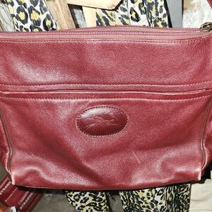 Longchamp Burgundy Leather Crossbody Bag